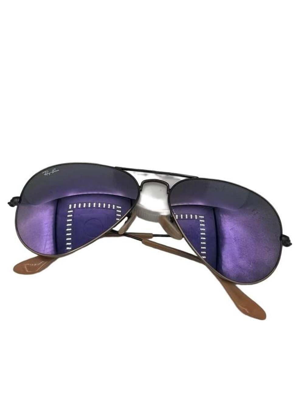 Ray-Ban Aviator Large Metal RB3025 Size 58 Bronze Lilac Flash Sunglasses